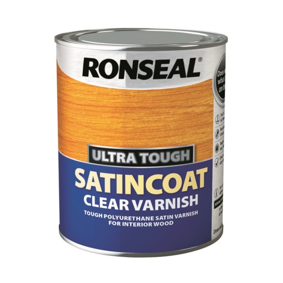 [4003] Ronseal Ultra Tough Satin Coat Varnish Clear 2.5L