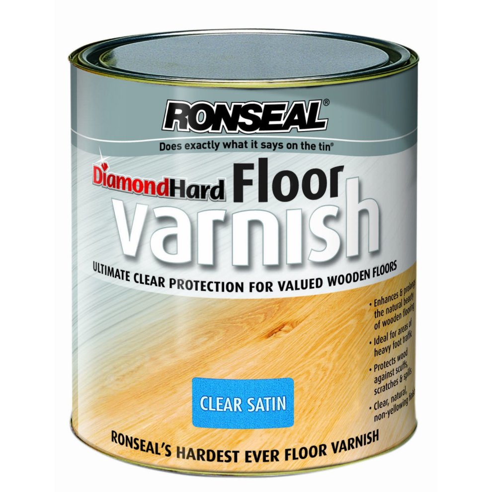 Ronseal Diamond Hard Floor Varnish Clear Satin 2.5L