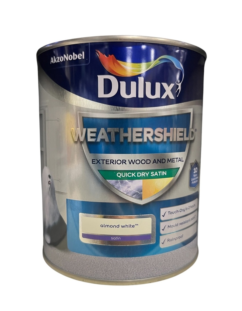 Dulux Weathershield Quick Dry Satin Almond White 750ml