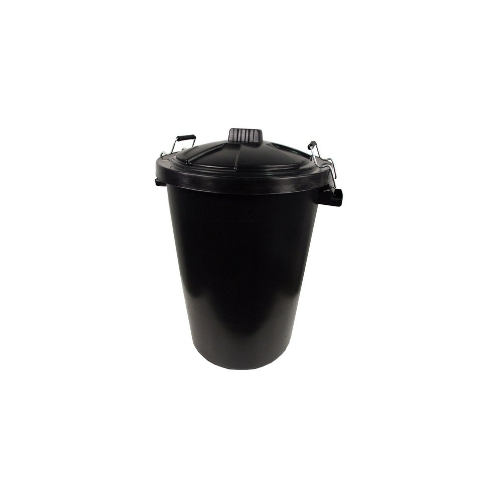 [301152] Proplas Clip Lid Dustbin - Black 90l