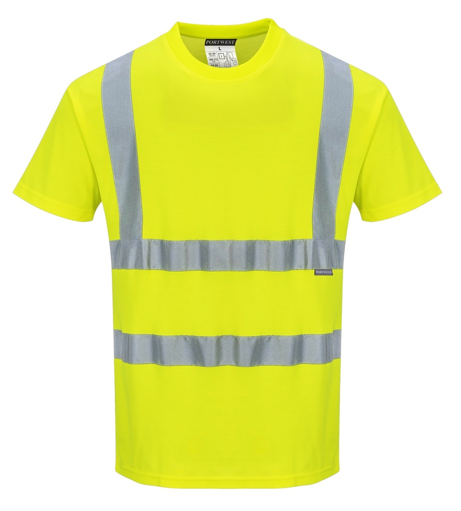 Portwest Hi Vis Cotton Comfort Short Sleeve T Shirt Yellow L