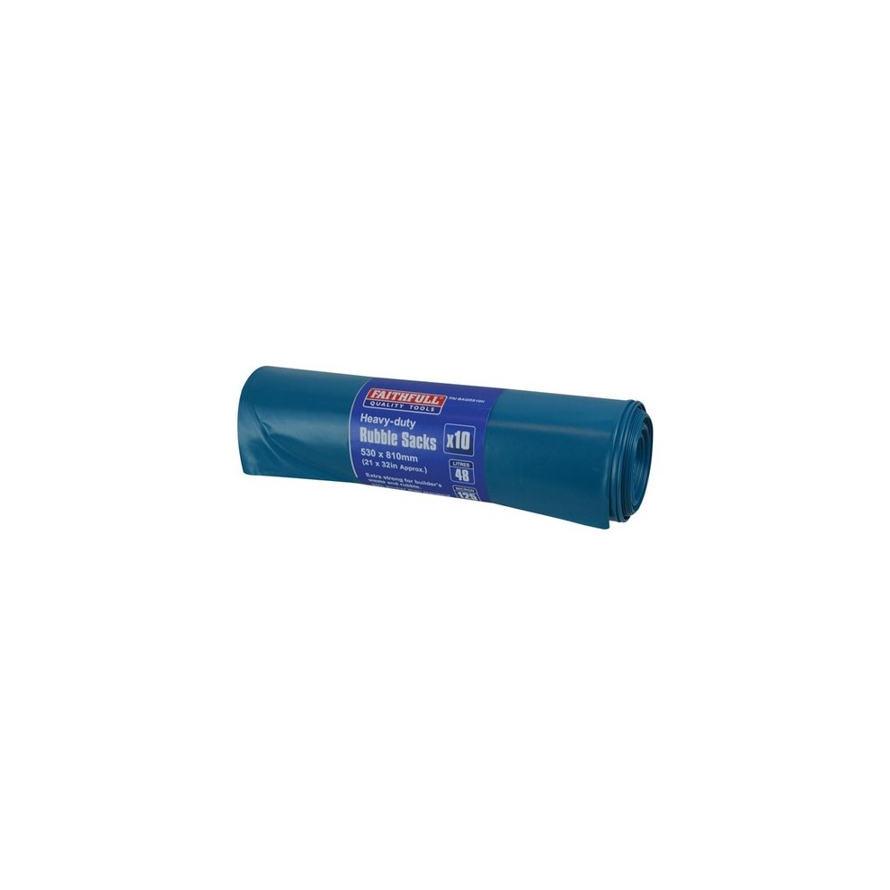 [FAIBAGRS10H] Faithfull Blue Heavy-Duty Rubble Sacks (Roll 10)