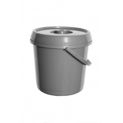 Whitefurze 14L Bucket & Lid, Silver