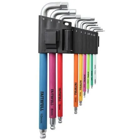 Faithfull 9 Piece Colour Coded Hex Key Set