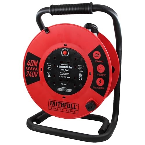 Faithfull 40m 13A Heavy Duty Cable Reel