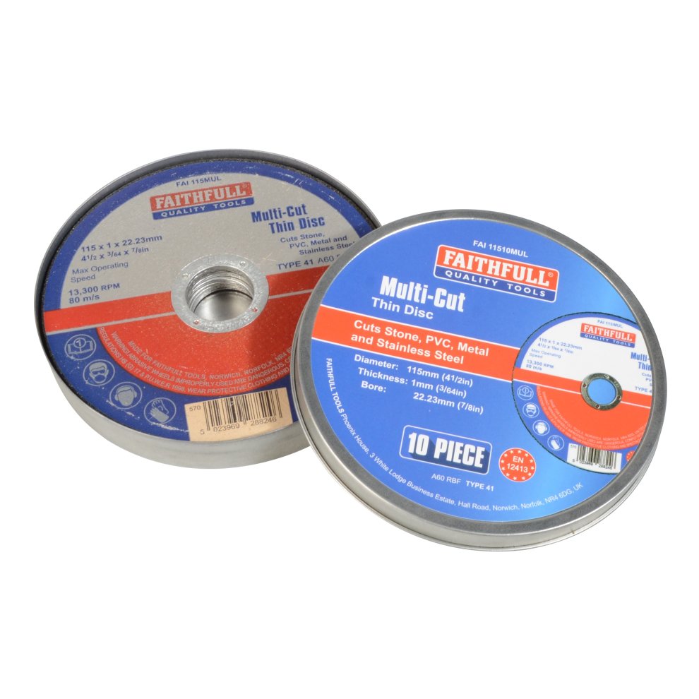 [FAI11510MUL] Faithful Multi-Purpose Cutting Disc 115 x 1.0 x 22.23mm (Pack 10)