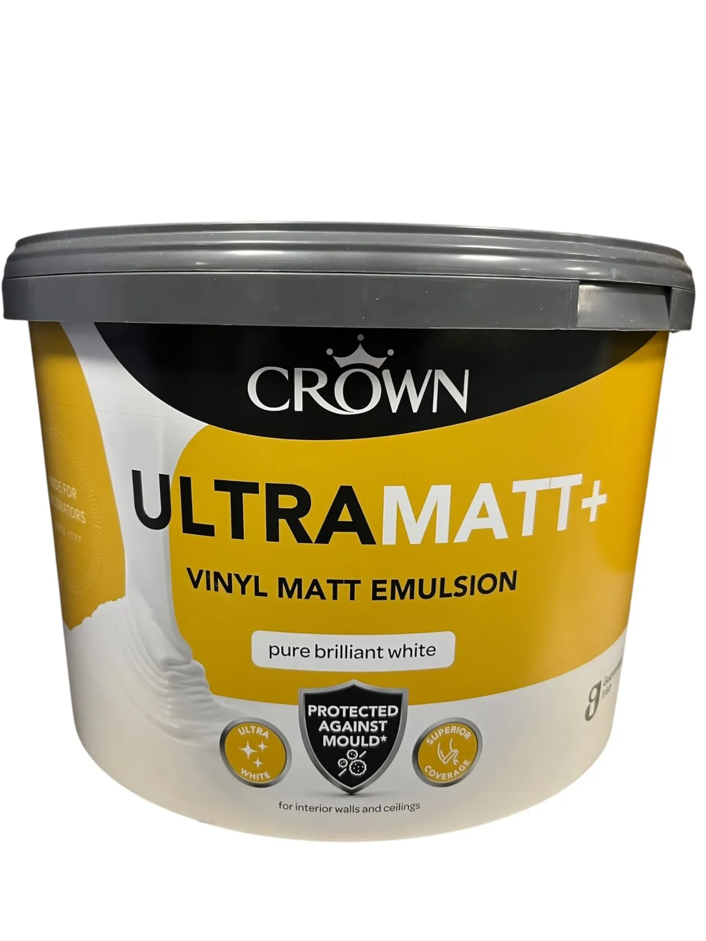Crown Ultra Matt Plus 10L, Matt, Mould Resistant White Emulsion