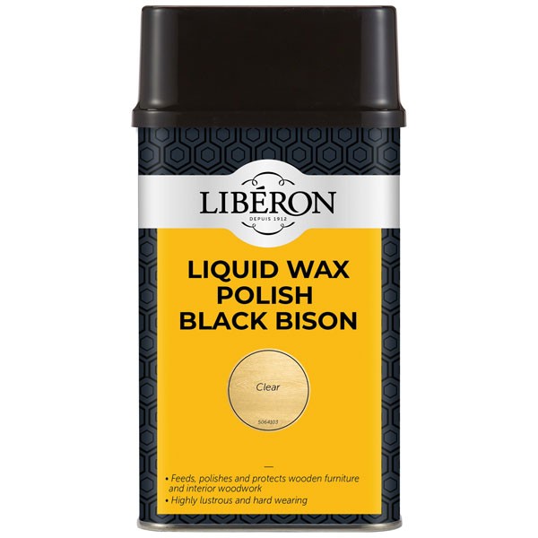 Liberon 126888 Liquid Wax Polish Black Bison Dark Oak 500ml