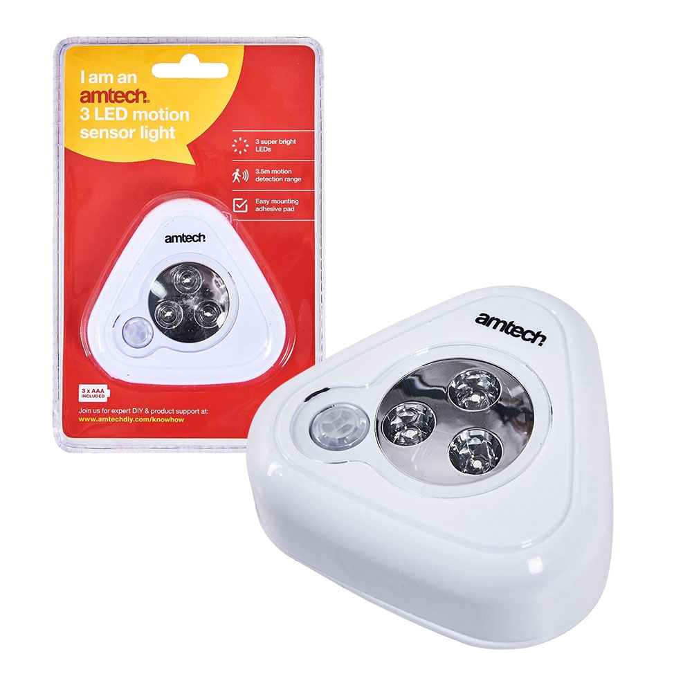 Amtech S1549 3 LED Motion Sensor Light