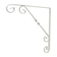 Centurion 250mm (10") White Wrought Iron Scroll Bracket DS
