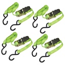 Faithfull Ratchet Tie-Downs 5m x 25mm Green 4 Piece