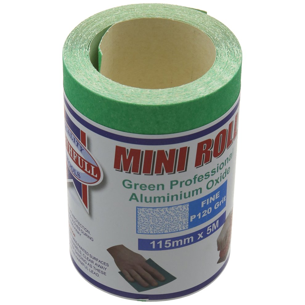 [I-FAI-FAIAR5120G] Faithfull Aluminium Oxide Sanding Paper Roll Green 115mm x 5m 120G