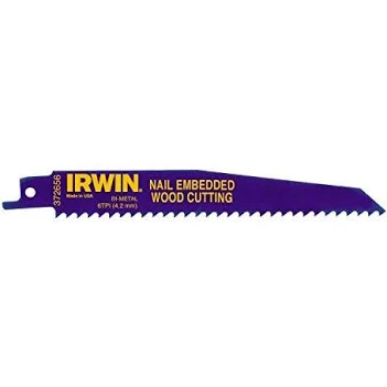 Irwin 956R Sabre Saw Blade Nail Embedded Wood Cutting 225mm (Pack of 5)