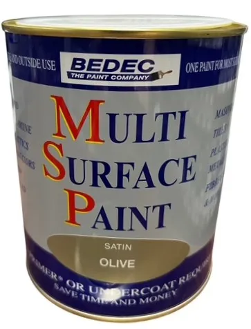 Bedec Multi Surface Paint Satin Olive 750ml