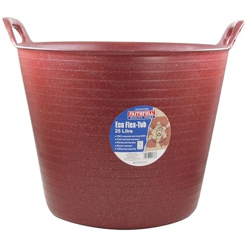 Faithfull Eco Flex Tub 25L - Recycled Red