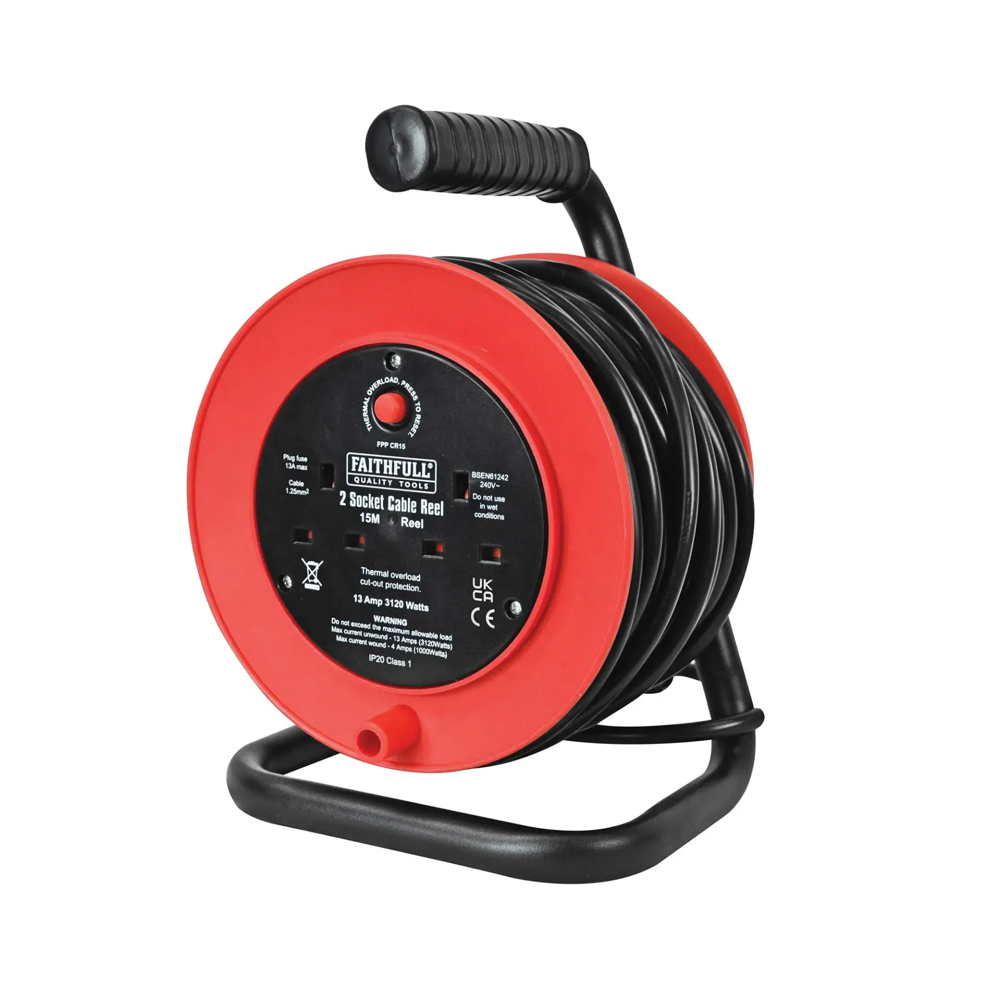 [FPPCR50M] Faithfull Open Cable Reel 240V 50M 13A