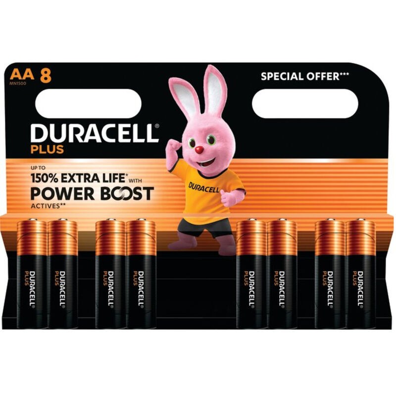 [3125-S8] Duracell Plus Power Boost MN1500 AA Battery Special Offer 8pk