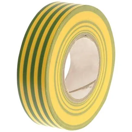 Faithfull PVC Electrical Tape Green / Yellow 19mm x 20m