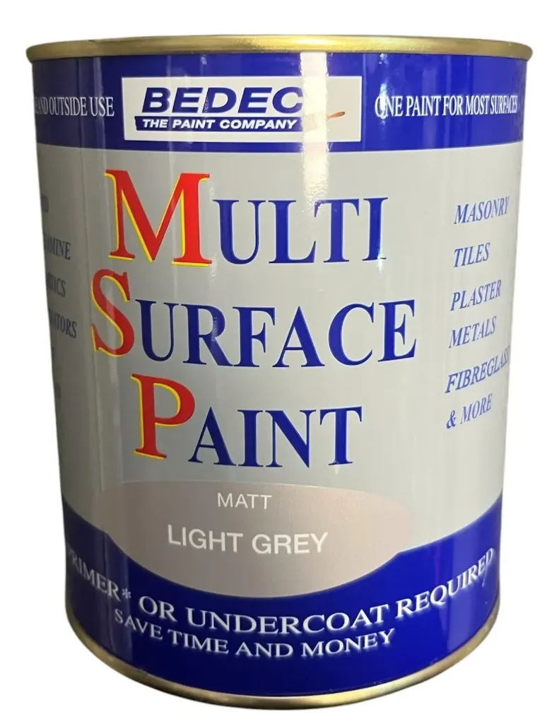 Bedec Multi Surface Paint Matt Light Grey 750ml