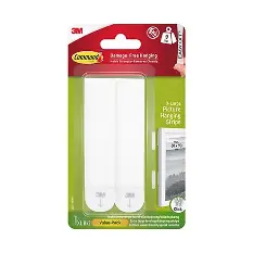 [118709] Command Picture Hanging Strips White 9kg 8 Pairs