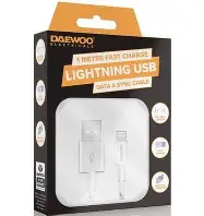 [ELA1341GE] Daewoo 1m USB-A to 8 Pin Lightning Cable (Fast Charge)