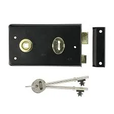 Sichern Narrow Style Rim Lock - Reverse Bolt 140 x 76mm - Epoxy Black