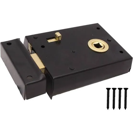 Sichern Rim Latch With Locking Snib 100 x 76mm - Epoxy Black