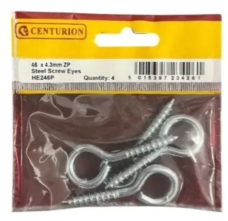 Centurion 45mm Zinc Steel Screw Eyes