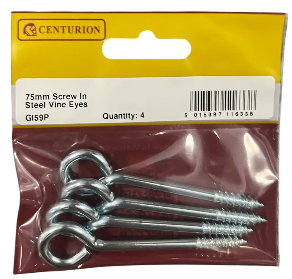 Centurion 75mm Screw In Steel Vine Eyes