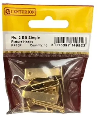 Centurion No 2 Brassed Single Picture Hooks (Pack of 10)