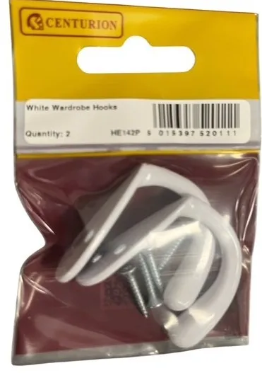 Centurion White Wardrobe Hook