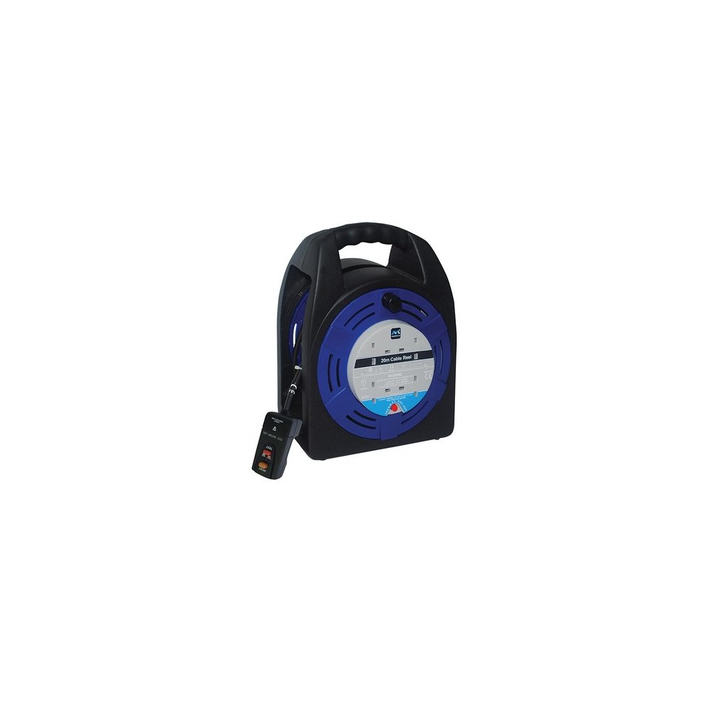 [HBT2013/4BLRCD-MP] Luceco Extension Lead 20m, 4 Sockets, 13A, Blue