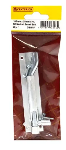 Centurion 100mm (4") x 25mm (1") SAA Wide Necked Barrel Bolt