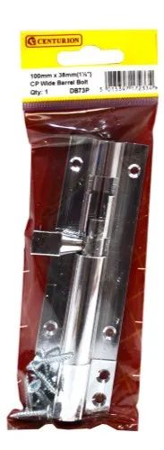 Centurion 100mm x 38mm (1 1/2") CP Wide Straight Barrel Bolt