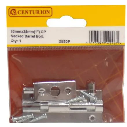 Centurion 63mm x 25mm Chromed Wide Necked Barrel Bolt