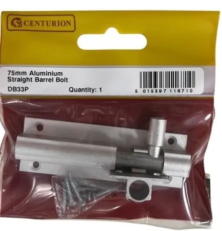 Centurion 75mm x 25mm Aluminium Straight Barrel Bolt