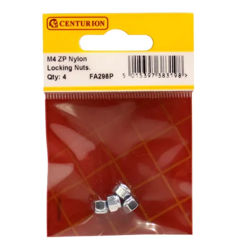 Centurion M4 ZP Nylon Locking Nuts (Pack of 4)