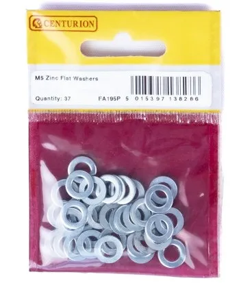 Centurion M5 Zinc Flat Washers  (Pack of 37)