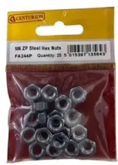 [FA244P] Centurion M6 Zinc Steel Hex Nuts  (Pack of 20)