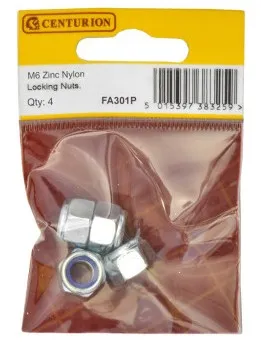 Centurion M6 ZP Nylon Locking Nuts  (Pack of 4)