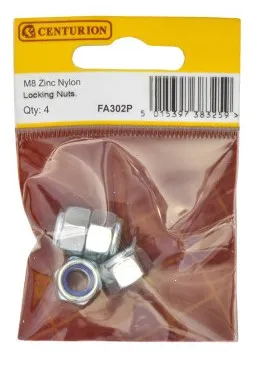 Centurion M8 ZP Nylon Locking Nuts  (Pack of 4)
