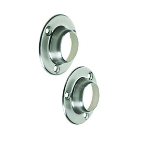 Rothley 25mm Fittings Standard End Socket Brushed Nickel (2 Pack)